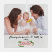 Eerste familie kerst aangepaste foto Ornament (Achterkant)