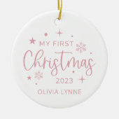 Eerste feestkerst keramisch ornament (Voorkant)