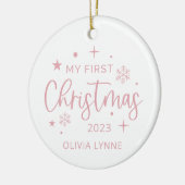 Eerste feestkerst keramisch ornament (Links)