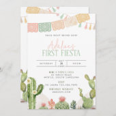 Eerste Fiesta 1e Verjaardagsfeestuitnodiging Kaart (Voorkant / Achterkant)