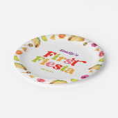 Eerste Fiesta Taco 1e verjaardagsfeestje Papieren Bordje (Gekanteld)