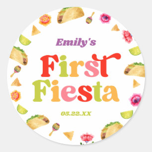 Eerste Fiesta Taco 1e Verjaardagsfeestje Ronde Sticker