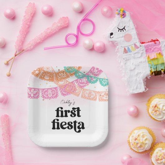 Eerste Fiesta Verjaardagsfeestje Borden Papieren Bordje (Feest)