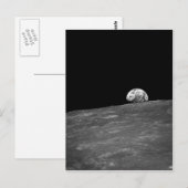 Eerste foto van de aarde van Apollo 8 Briefkaart (Voorkant / Achterkant)