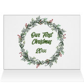 Eerste foto van kerstpaar met namen (Binnen Horizontaal (Boven))