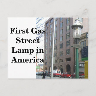 Eerste gasstraatlantaarn in Amerika Briefkaart