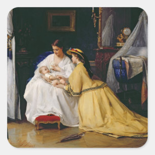 Eerste Geboren in 1863 Vierkante Sticker