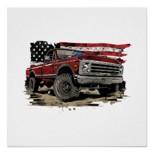 Eerste gen pick-up truck oude truck vintage truck perfect poster