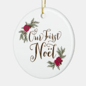 Eerste gepersonaliseerde kerstversiering keramisch ornament (Links)