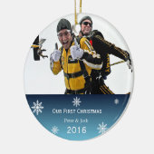 Eerste Getrouwd homostel bi Kerstmis ornament (Links)