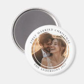 Eerste getrouwde kerstfoto magneet (Voorkant / Achterkant)