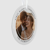 Eerste getrouwde kerstfoto ornament (voorkant)
