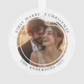 Eerste getrouwde kerstfoto ornament (achterkant)