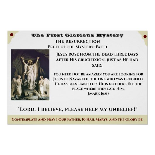 Eerste Glorious Mystery Poster Perfect Poster (Voorkant)