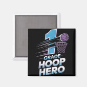 Eerste Graad Hoop Hero -1e Graad Basketbal Terug T Magneet (Voorkant / Achterkant)