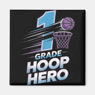 Eerste Graad Hoop Hero -1e Graad Basketbal Terug T Magneet