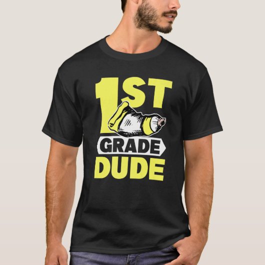 Eerste graad Kerel School 1st Grader Afstuderen T-shirt (Voorkant)