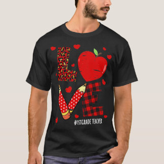 Eerste graad Leerleraar Leven Valentine Dag Leopar T-shirt