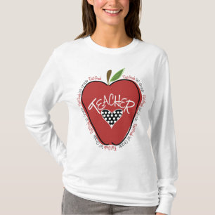 Eerste graad leraar rode appel t-shirt