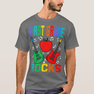 Eerste graad Rocks terug naar school Guitar318 T-shirt