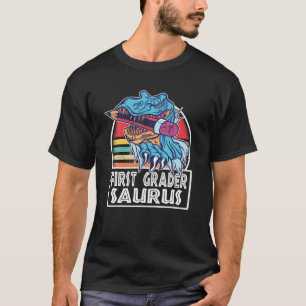 Eerste graad Saurus terug naar school Dino T rex F T-shirt