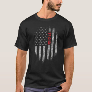 Eerste graad Vlag Amerikaans lerarenteam 1ste graa T-shirt