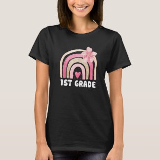 Eerste Grade Cute Rainbow Kinder Teachers Field Da T-shirt