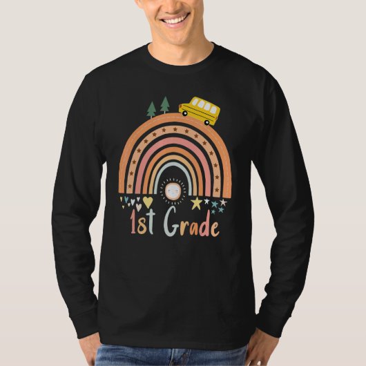 Eerste Grade Rainbow-team Hallo 1e Grade Rocks Squ T-shirt (Voorkant)