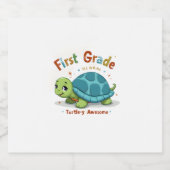 Eerste Grade Turtle-y Geweldige 1st Grade Terug na Sparkling Wijnetiket (Enkel label)