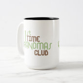 Eerste Grandmas Club (Groene) Tweekleurige Koffiemok (Voorkant links)