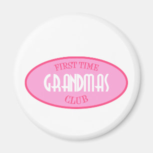 Eerste Grandmas Club (roze) Magneet
