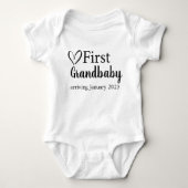 Eerste grootbaby die aankomt op aangepaste zwanger romper (Voorkant)