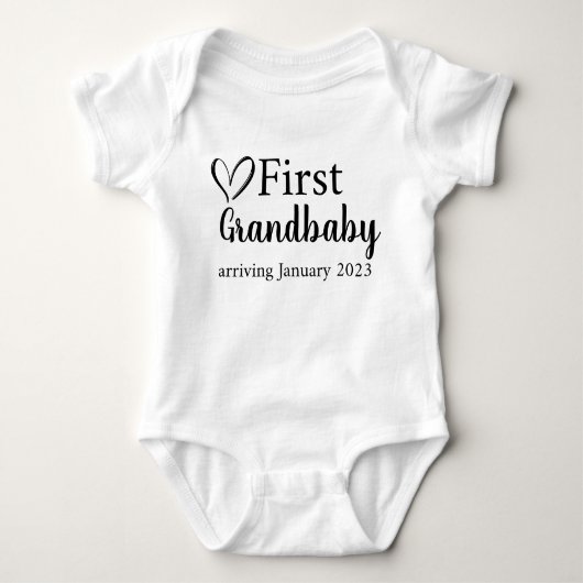 Eerste grootbaby die aankomt op aangepaste zwanger romper (Voorkant)