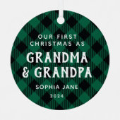 Eerste grootouders Kerstmis Rustic Pset Metalen Ornament (Voorkant)