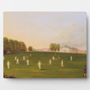 Eerste grote wedstrijd van cricket gespeeld door l fotoplaat