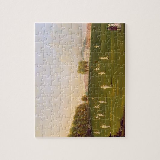 Eerste grote wedstrijd van cricket gespeeld door l legpuzzel (Verticaal)