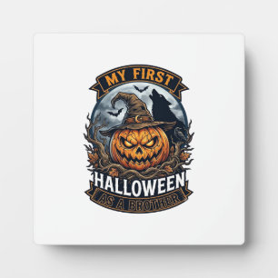 Eerste Halloween Als Broeder Pompoen Wolf Maan_1 Fotoplaat