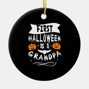 Eerste Halloween als grootvader Grappig Halloween Keramisch Ornament