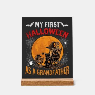 Eerste Halloween als Grootvader Tovenaar Vleermuis Acryl Bord