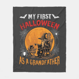Eerste Halloween als Grootvader Tovenaar Vleermuis Fleece Deken