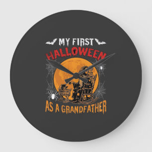 Eerste Halloween als Grootvader Tovenaar Vleermuis Grote Klok