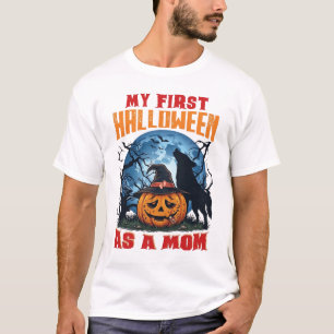 Eerste Halloween als Moeder Pompoen Wolf Maan_1 T-shirt
