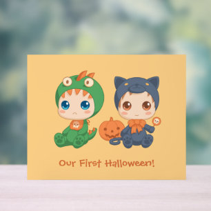 Eerste Halloween Baby Twins Party uitnodiging Acryl Bord