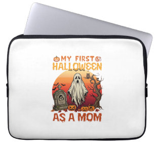 Eerste Halloween Moeder Geest Grafsteen Pompoen_1 Laptop Sleeve