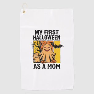 Eerste Halloween Moeder Shirt Vintage Geest Design Golfhanddoek