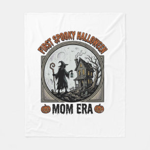 Eerste Halloween Moeder Vintage Gravure Geheime He Fleece Deken