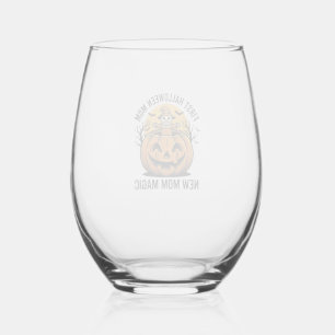 Eerste Halloween Moeder Vintage Pompoen Vleermuis Wijnglas Zonder Voet