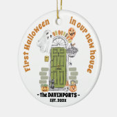 Eerste Halloween nieuwe thuisfamilie Keramisch Ornament (Links)