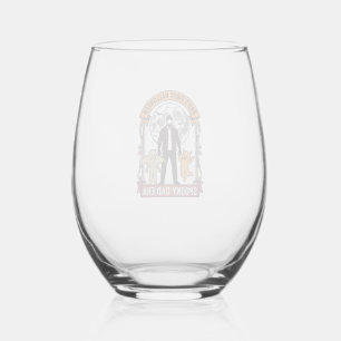 Eerste Halloween papa shirt vintage griezelige fam Wijnglas Zonder Voet