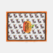 Eerste Halloween Personaliseer Naam Schattige Baby Fleece Deken (Voorkant (Horizontaal))